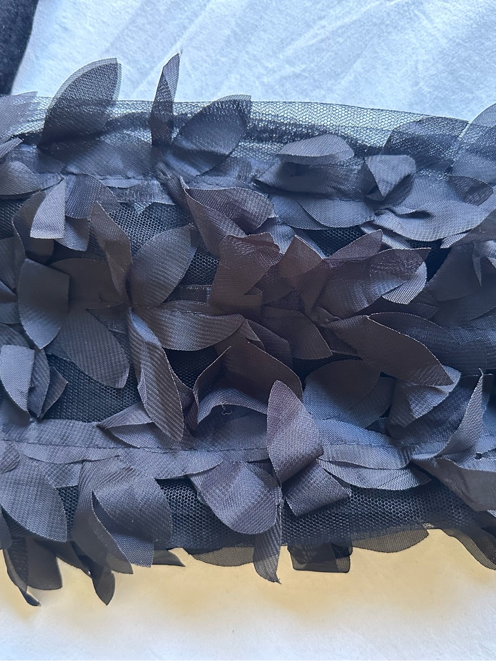 NWT - Sioni Unique Black Petal Sleeve Sweater S